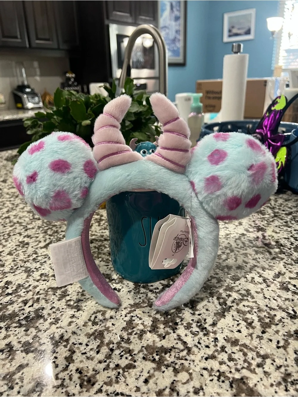 NWT RARE Sully Monsters Inc Loungefly With Matching Ears And Rae Dunn Mug Set